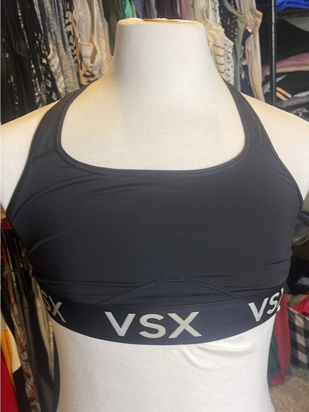 VSX Black Racerback Sports Bra with VSX Elastic Band